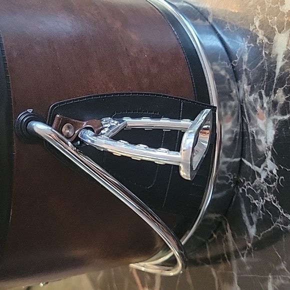 Seau à glace en cuir vintage - cuir-étain plastic leather pot wine cooler - Picture 6 of 8